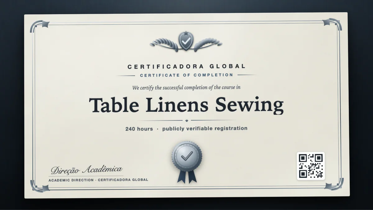 Cover of the Table Linens Sewing course