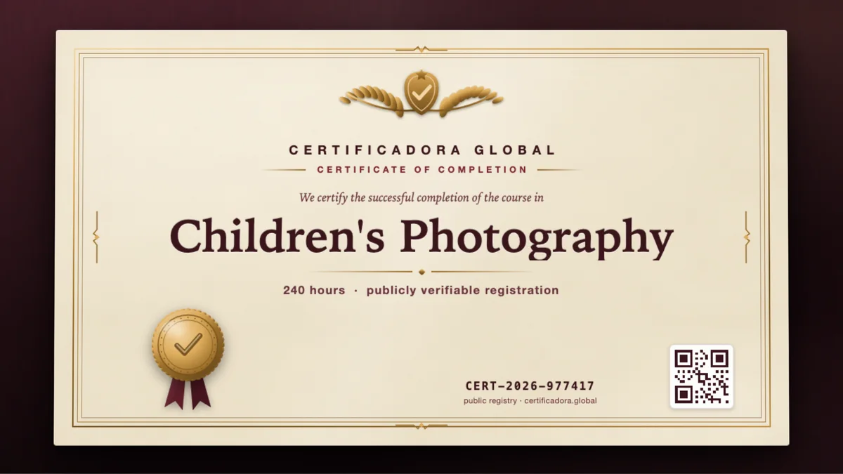 Cover of the Children's Photography course