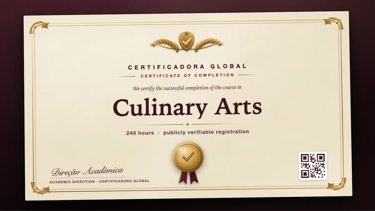 Cover of the Culinary Arts course