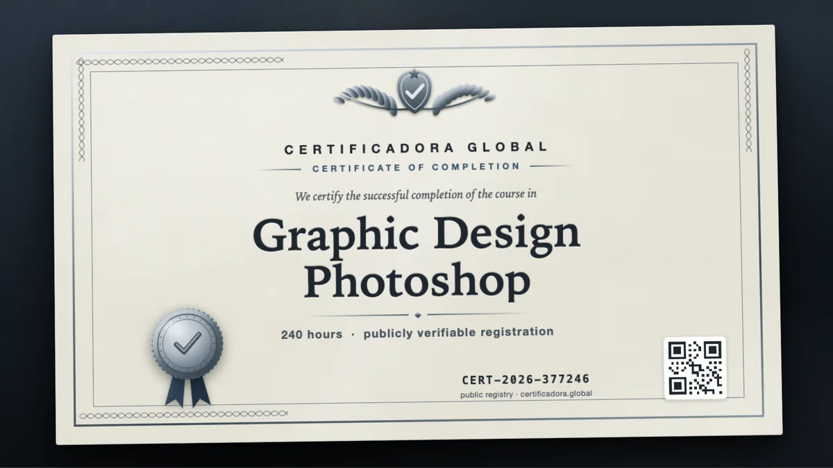 Cover of the Graphic Design Photoshop course