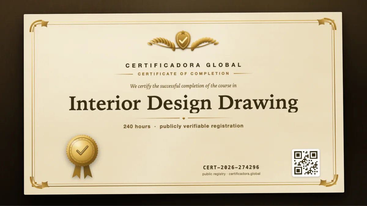 Cover of the Interior Design Drawing course
