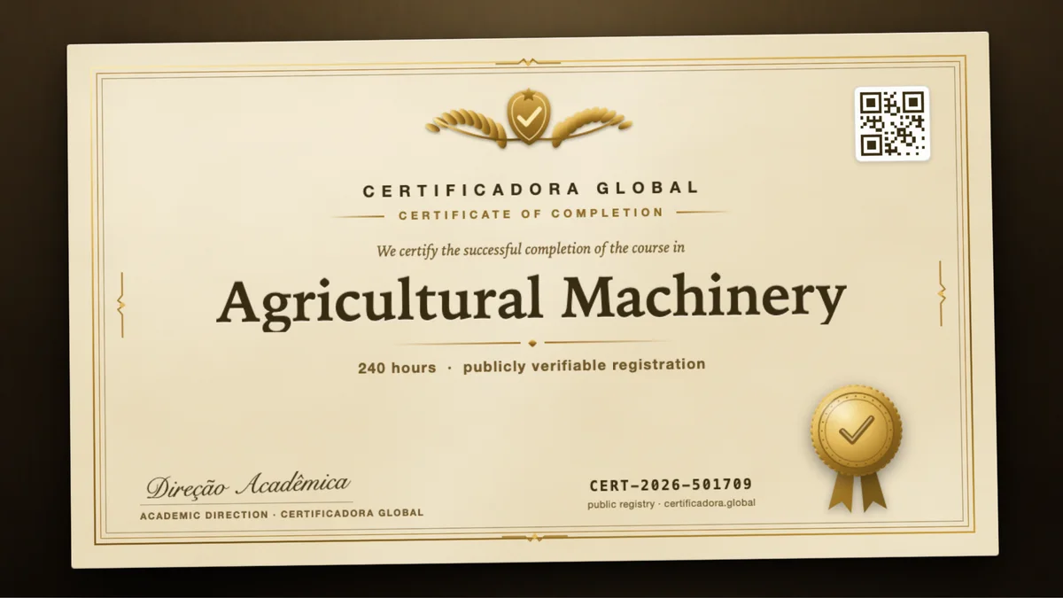 Cover of the Agricultural Machinery course