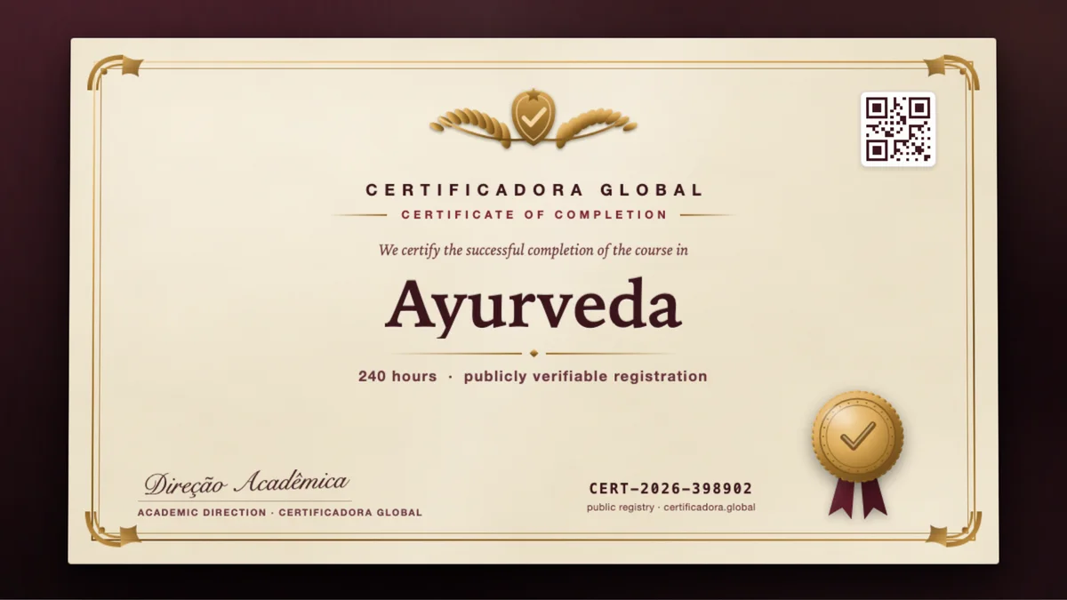 Cover of the Ayurveda course