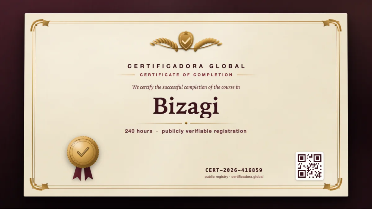 Cover of the Bizagi course