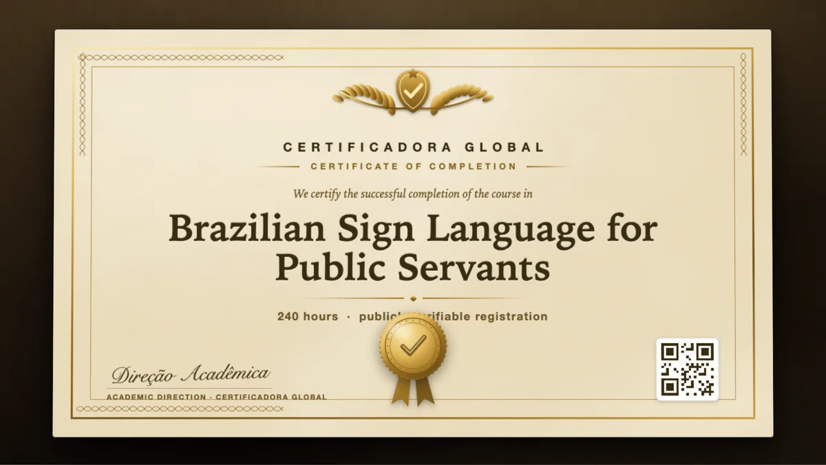 Cover of the Brazilian Sign Language for Public Servants course