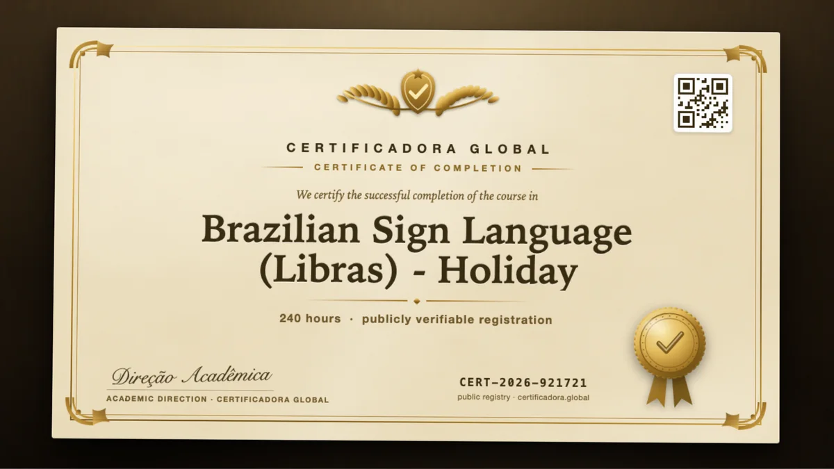 Cover of the Brazilian Sign Language (Libras) - Holiday course