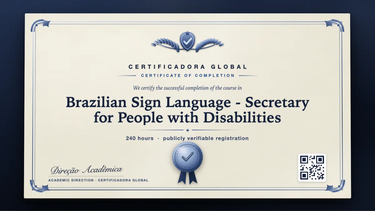 Cover of the Brazilian Sign Language - Secretary for People with Disabilities course