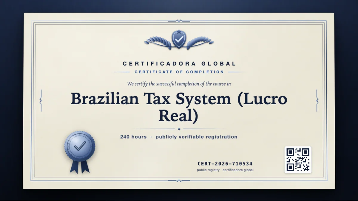 Cover of the Brazilian Tax System (Lucro Real) course