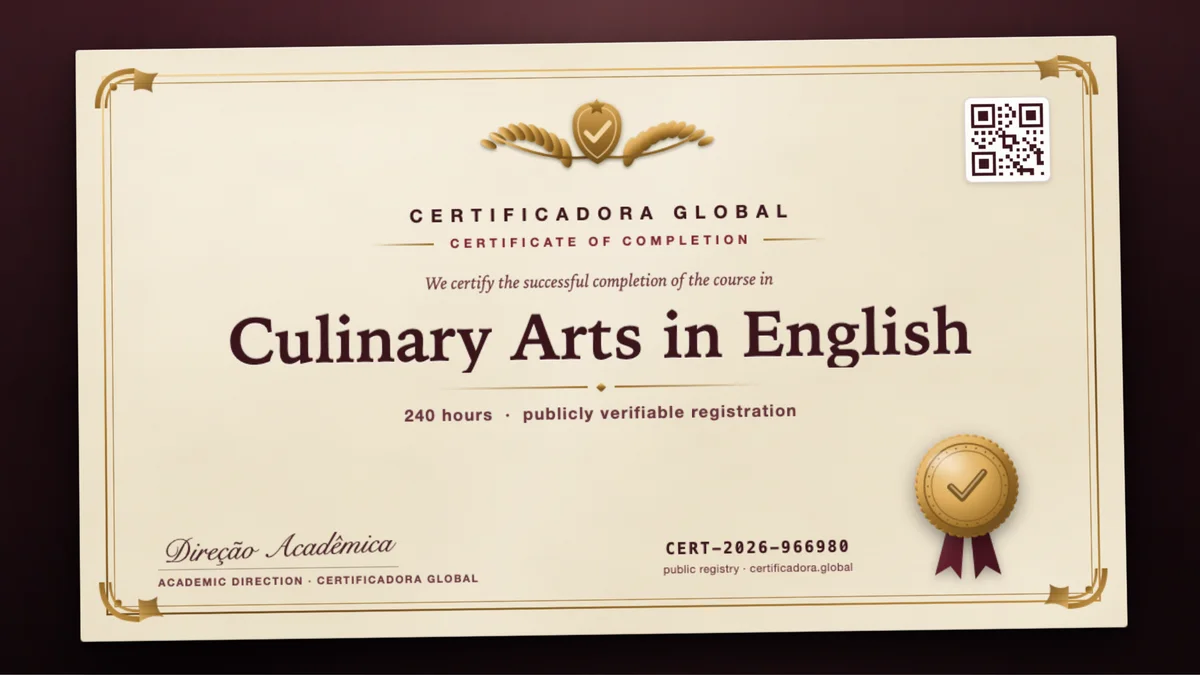 Cover of the Culinary Arts in English course