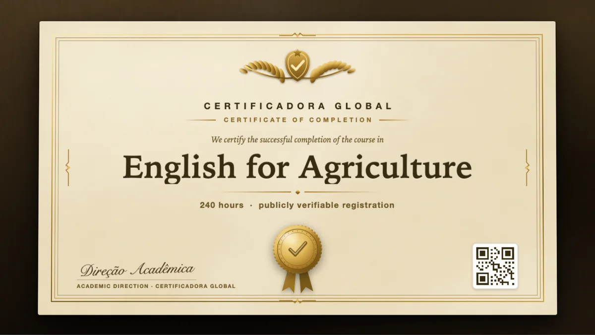 Cover of the English for Agriculture course