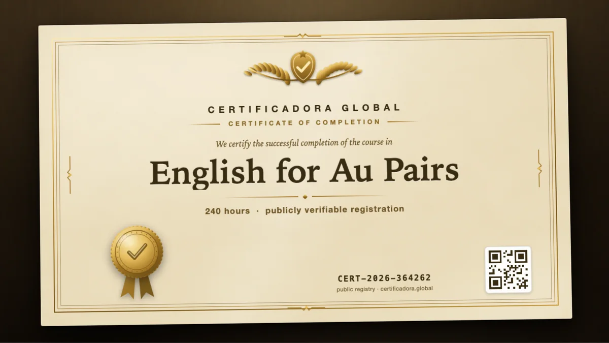 Cover of the English for Au Pairs course