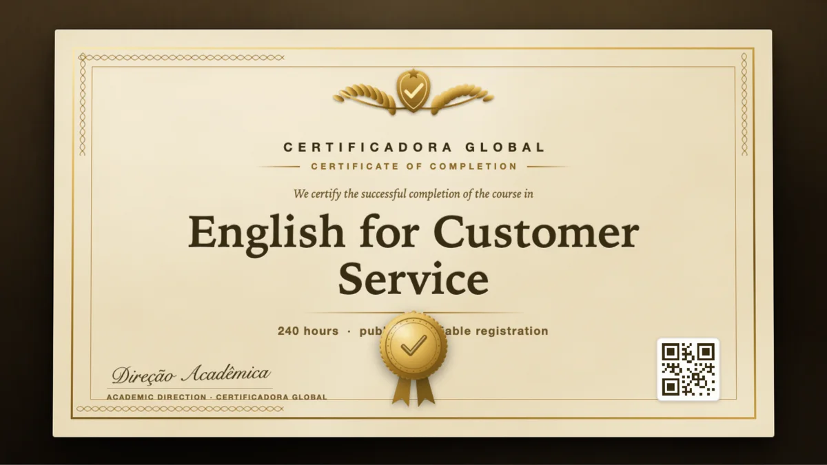Cover of the English for Customer Service course