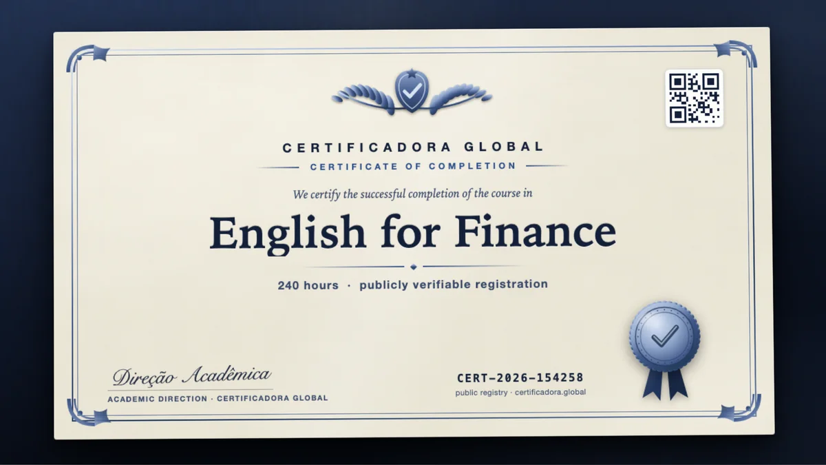 Cover of the English for Finance course
