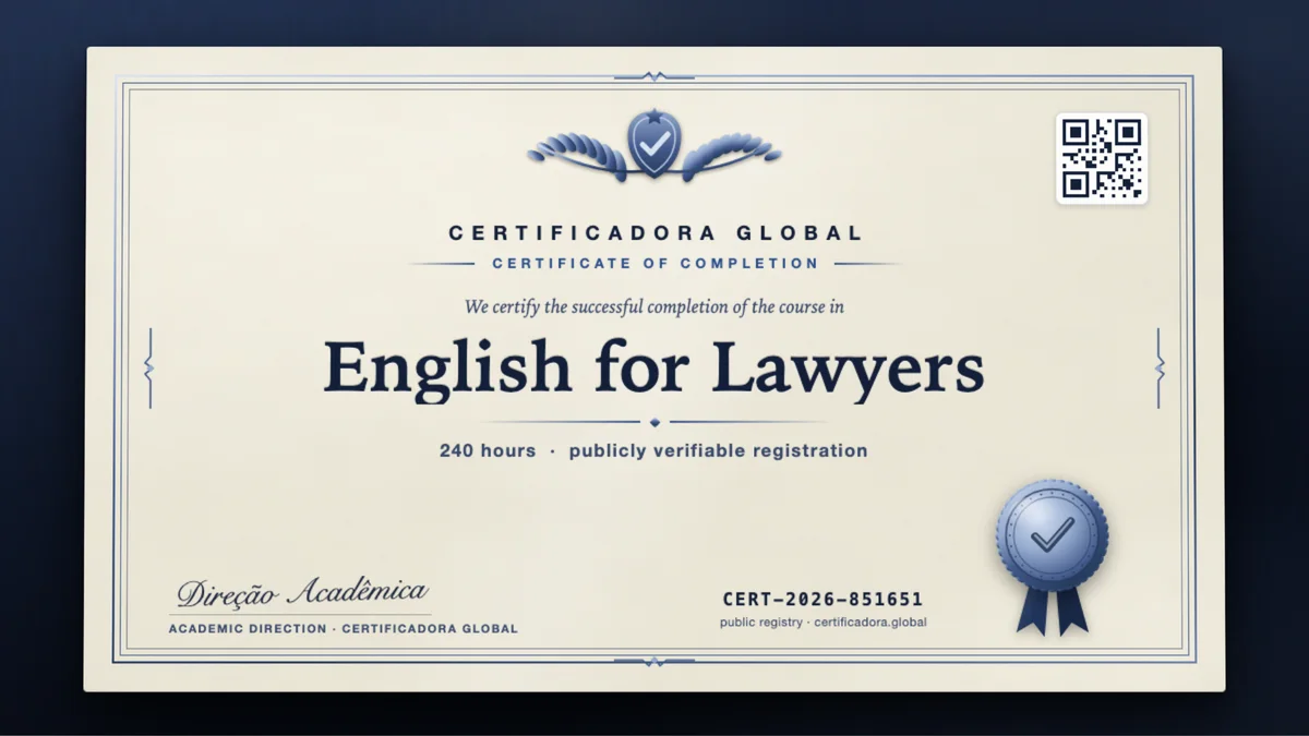 Cover of the English for Lawyers course