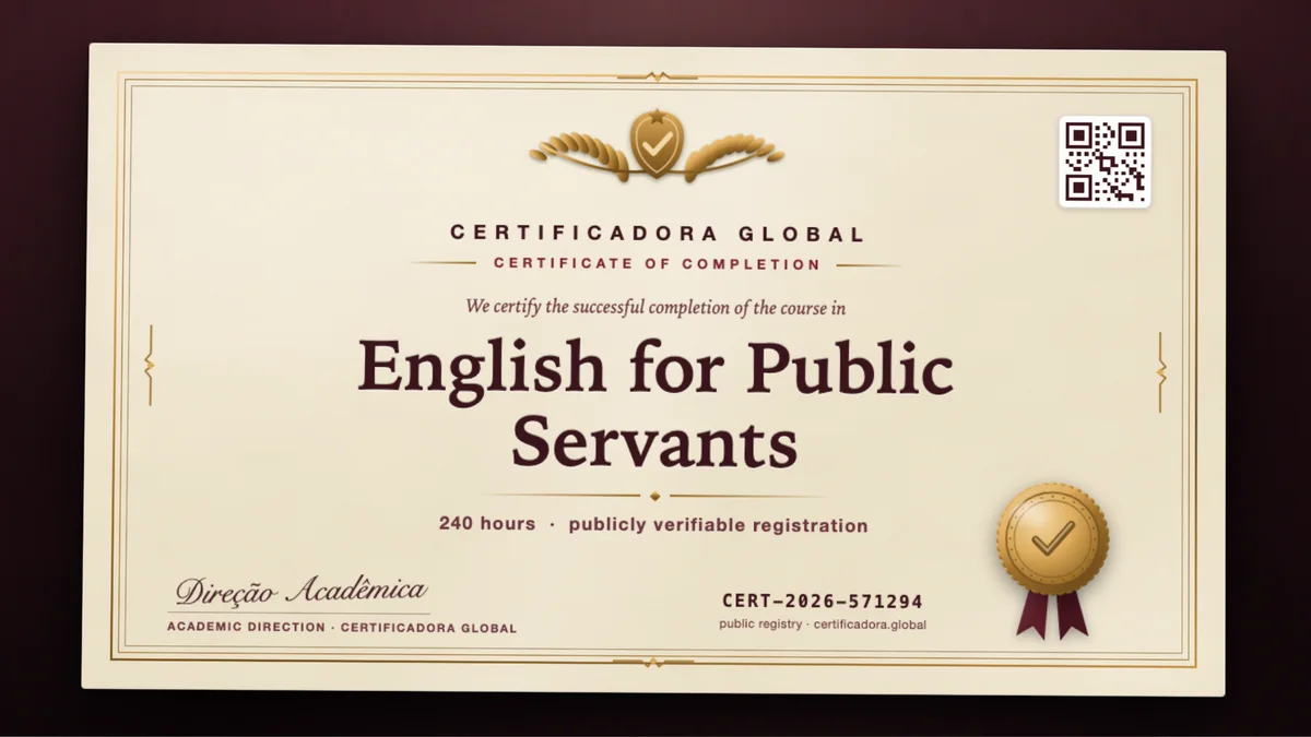 Cover of the English for Public Servants course
