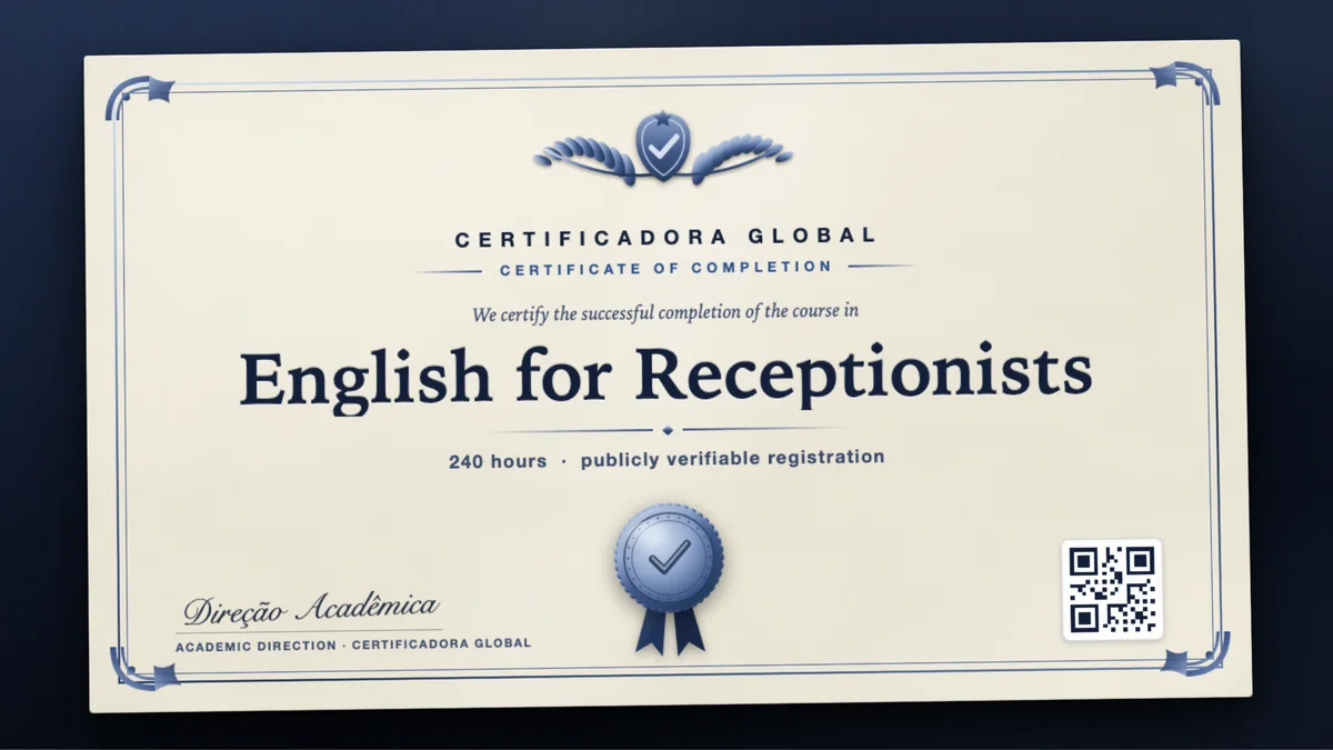 Cover of the English for Receptionists course