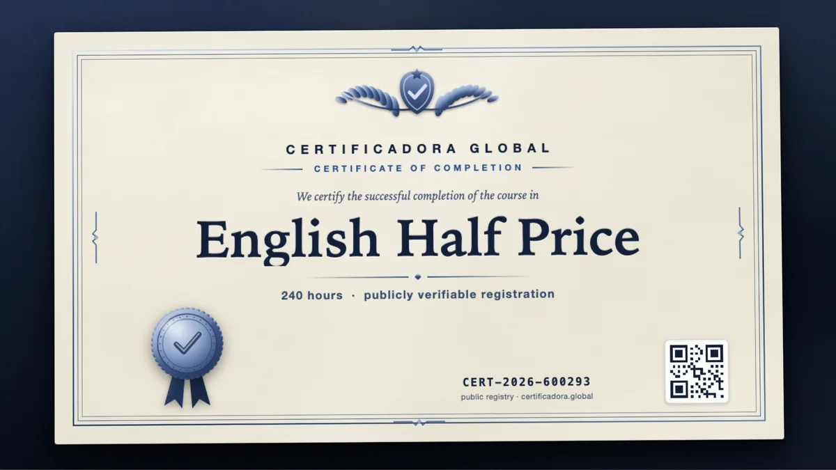 Cover of the English Half Price course
