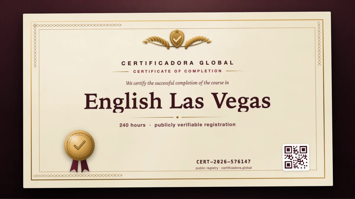 Cover of the English Las Vegas course