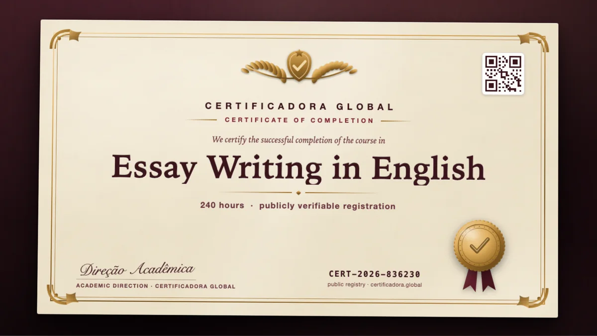 Cover of the Essay Writing in English course