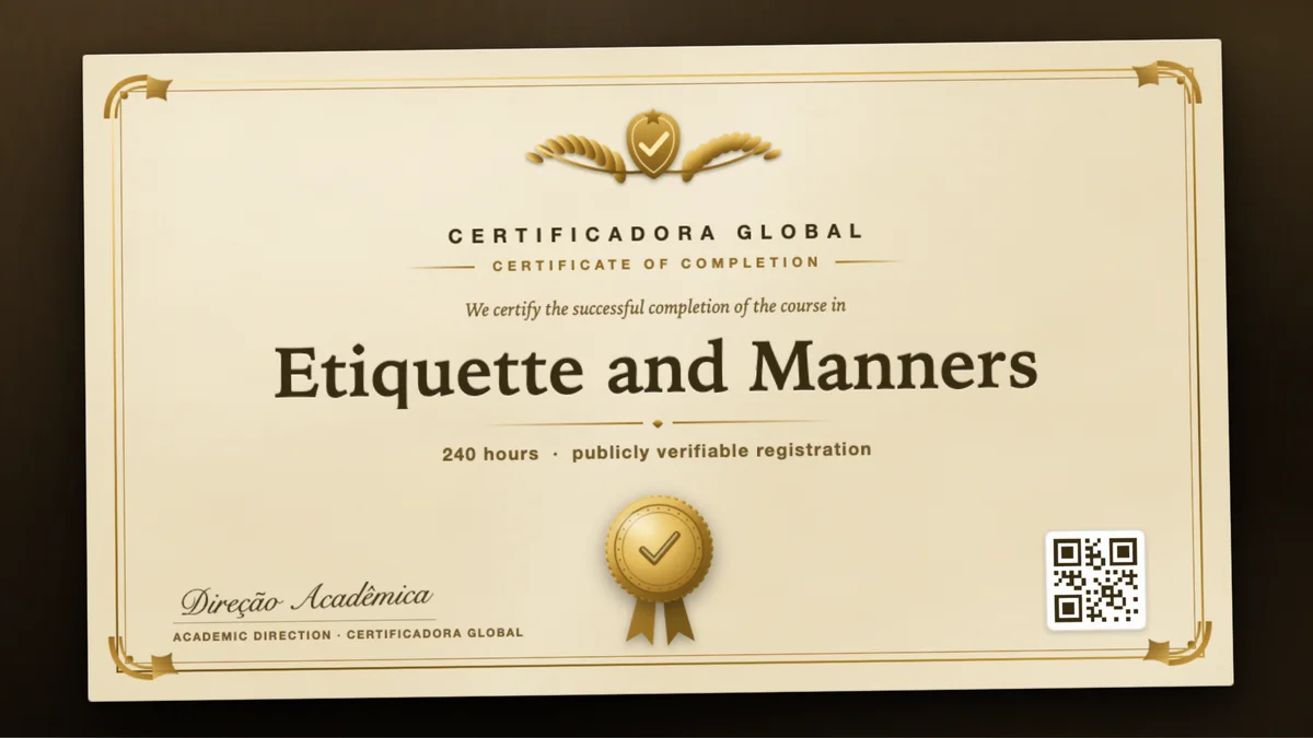 Cover of the Etiquette and Manners course
