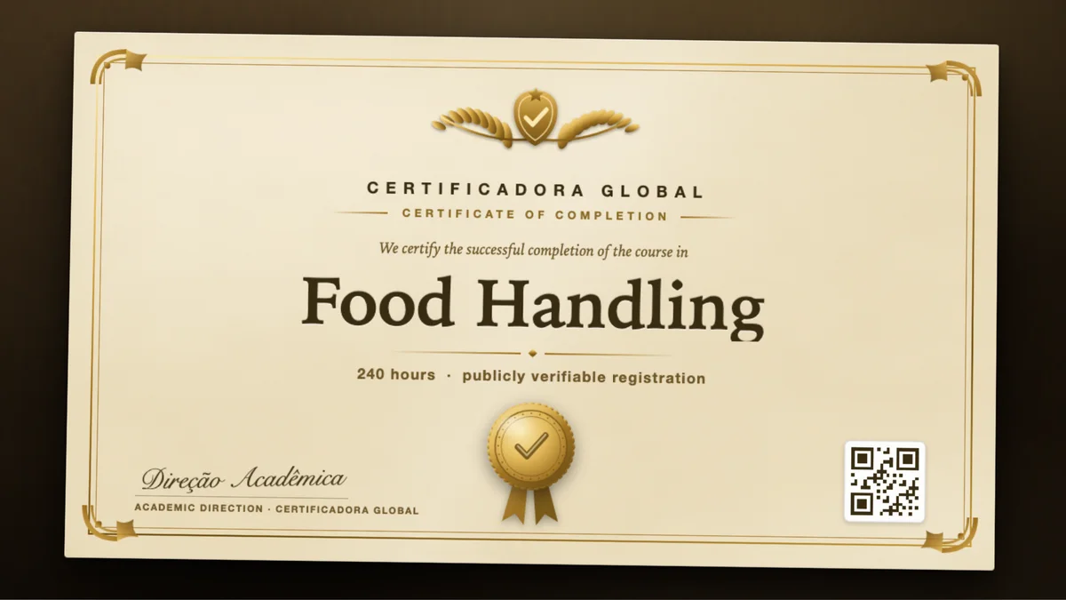 Cover of the Food Handling course