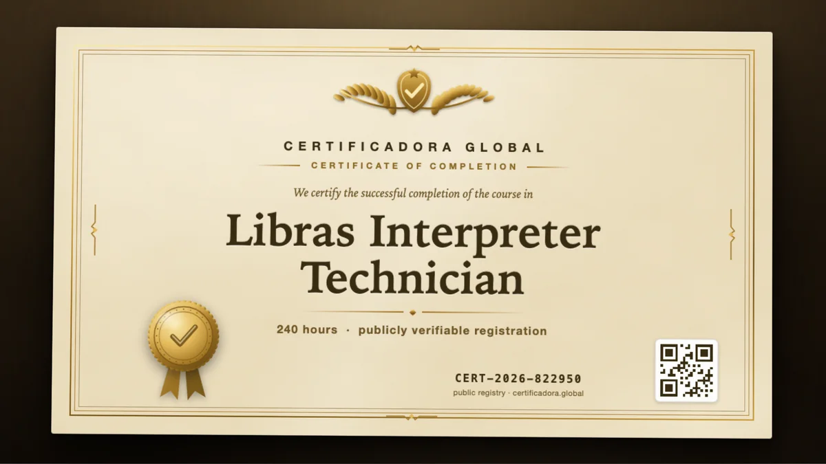 Cover of the Libras Interpreter Technician course