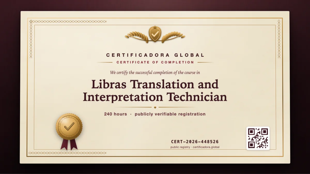 Cover of the Libras Translation and Interpretation Technician course