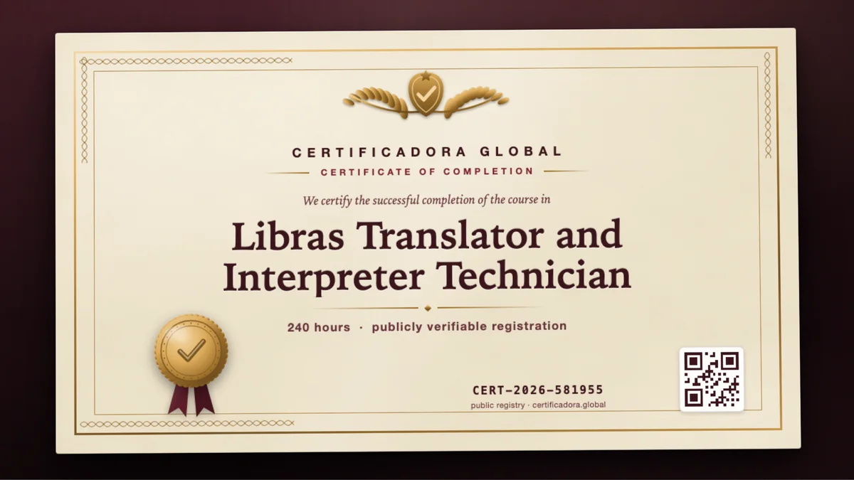 Cover of the Libras Translator and Interpreter Technician course