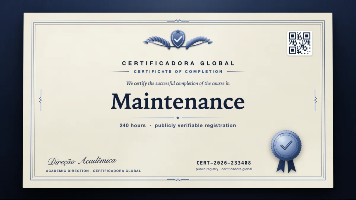 Cover of the Maintenance course
