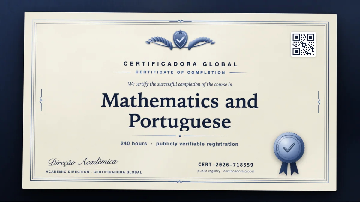 Cover of the Mathematics and Portuguese course