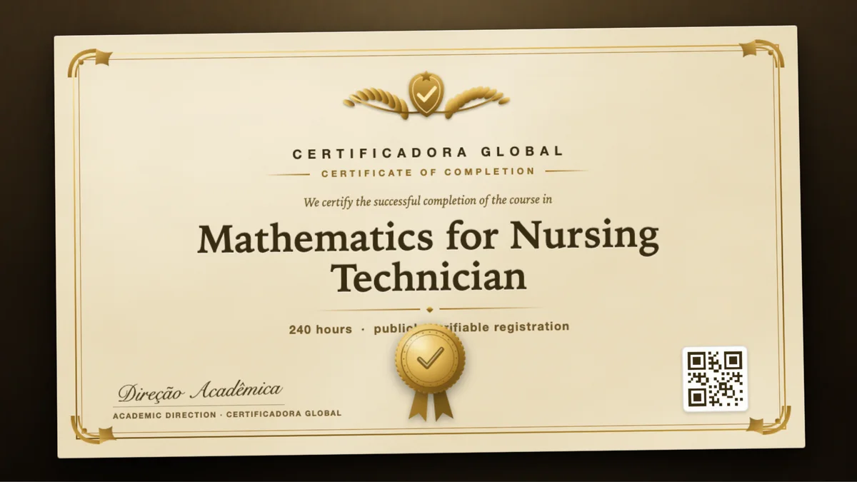 Cover of the Mathematics for Nursing Technician course