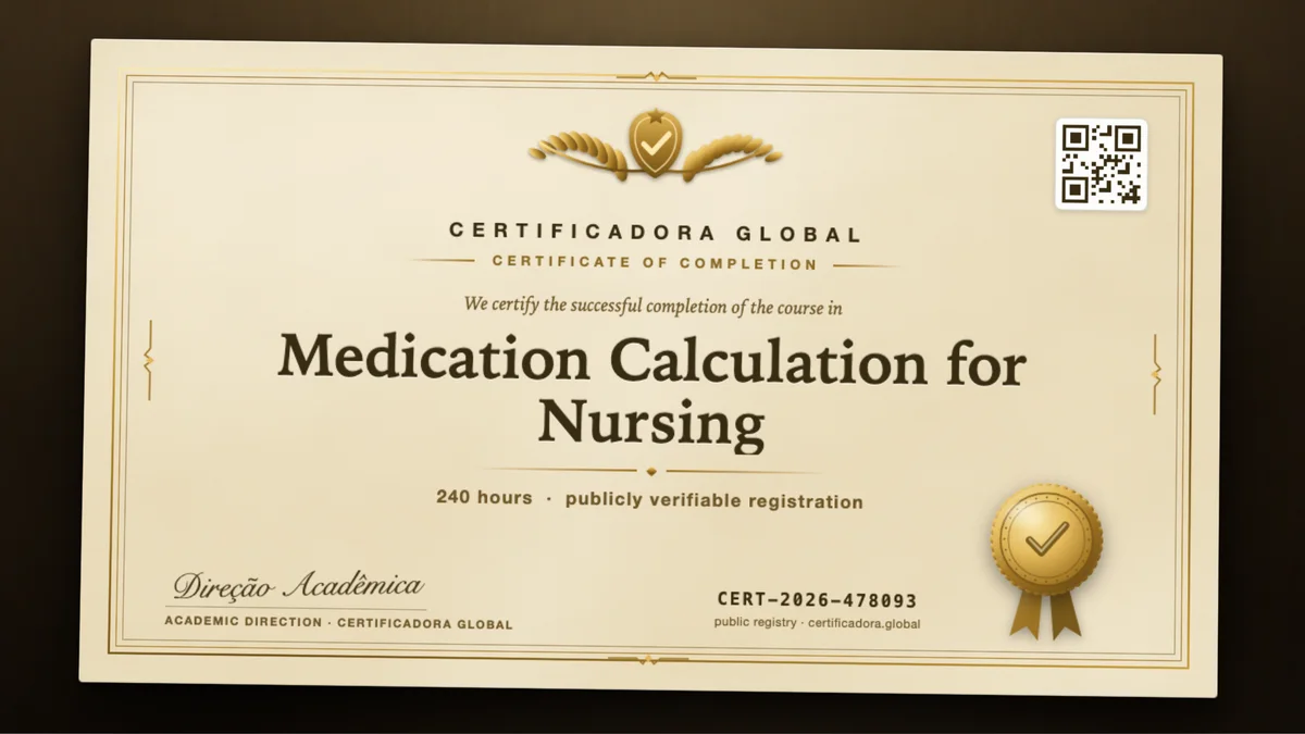Cover of the Medication Calculation for Nursing course