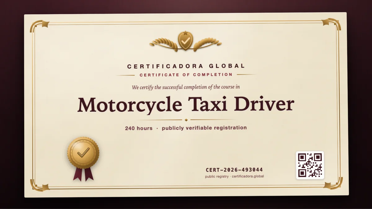 Cover of the Motorcycle Taxi Driver course