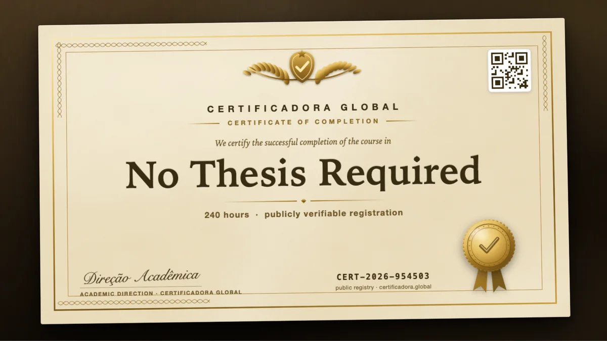 Cover of the No Thesis Required course