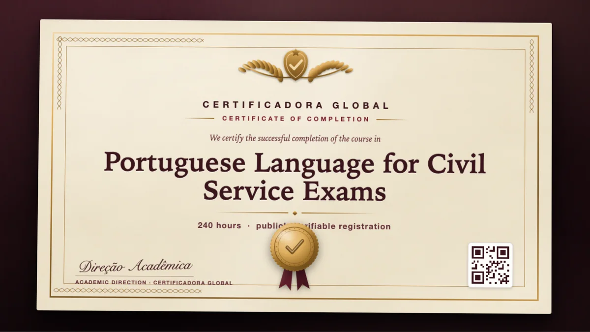 Cover of the Portuguese Language for Civil Service Exams course