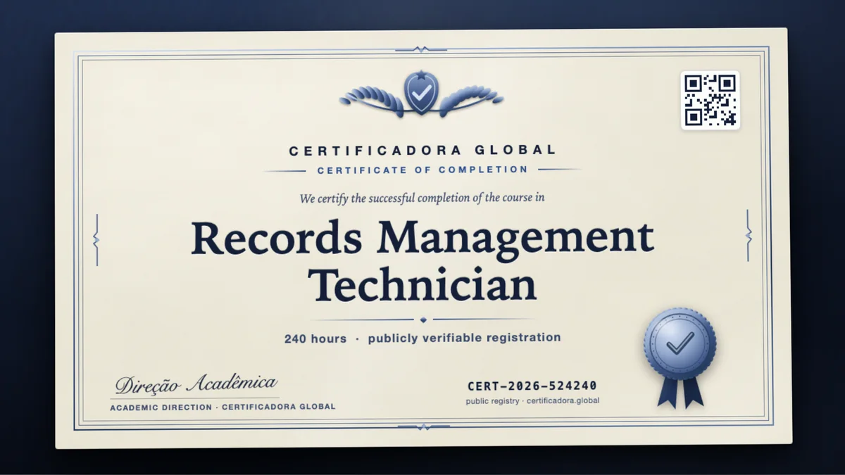 Cover of the Records Management Technician course