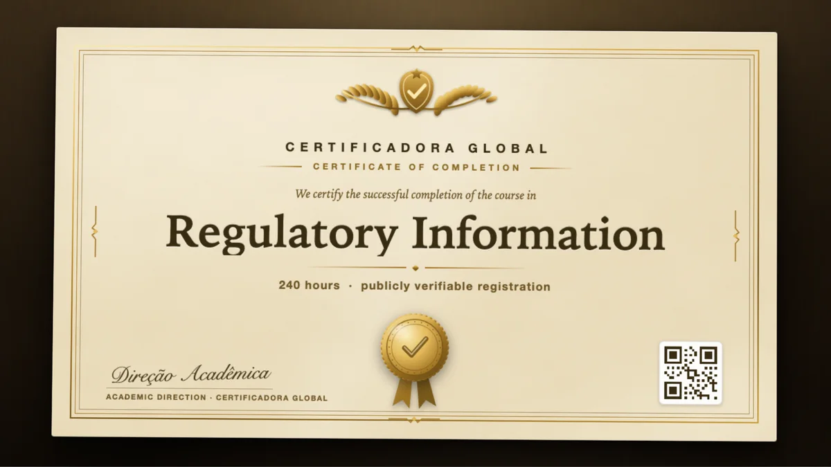 Cover of the Regulatory Information course