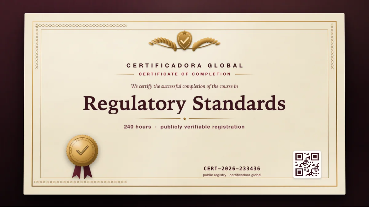 Cover of the Regulatory Standards course