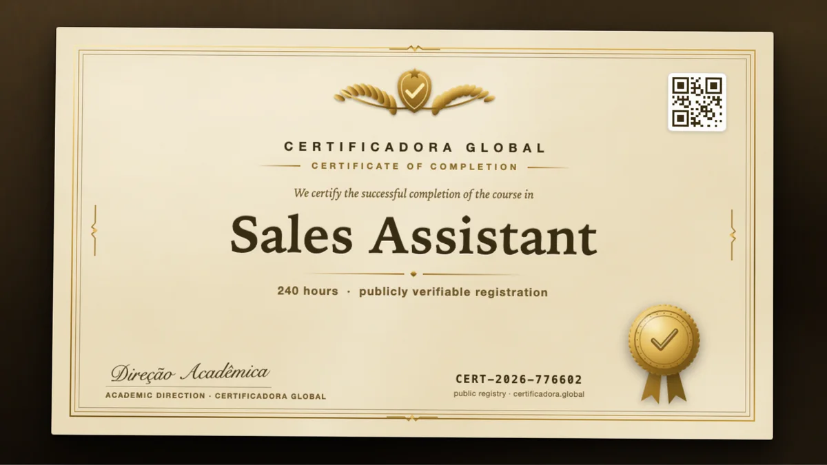 Cover of the Sales Assistant course