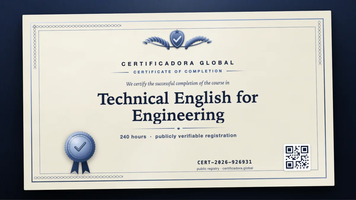 Cover of the Technical English for Engineering course