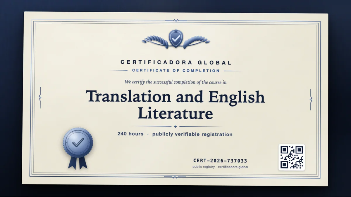 Cover of the Translation and English Literature course