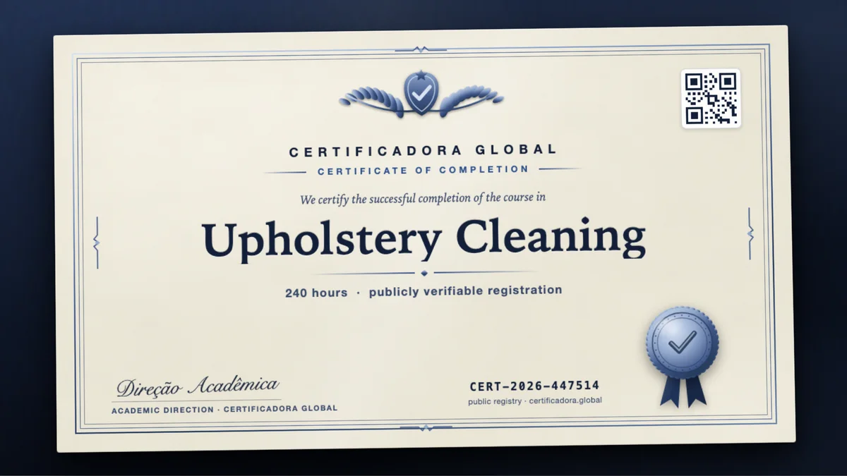 Cover of the Upholstery Cleaning course
