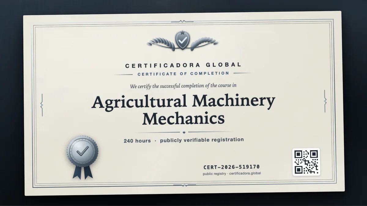 Cover of the Agricultural Machinery Mechanics course