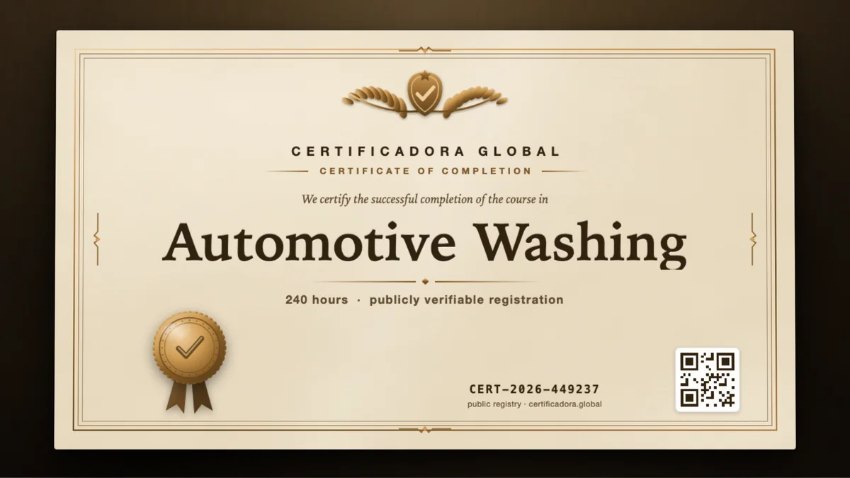 Cover of the Automotive Washing course