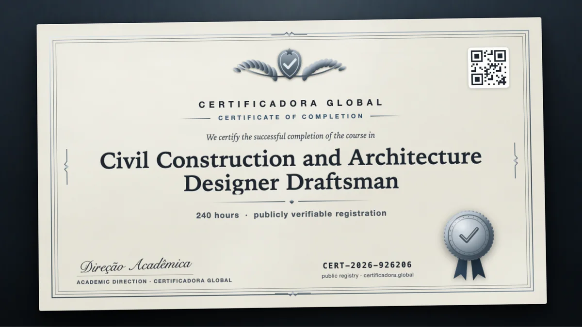 Cover of the Civil Construction and Architecture Designer Draftsman course