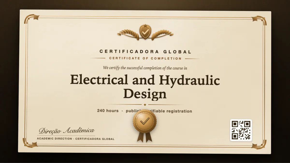 Cover of the Electrical and Hydraulic Design course