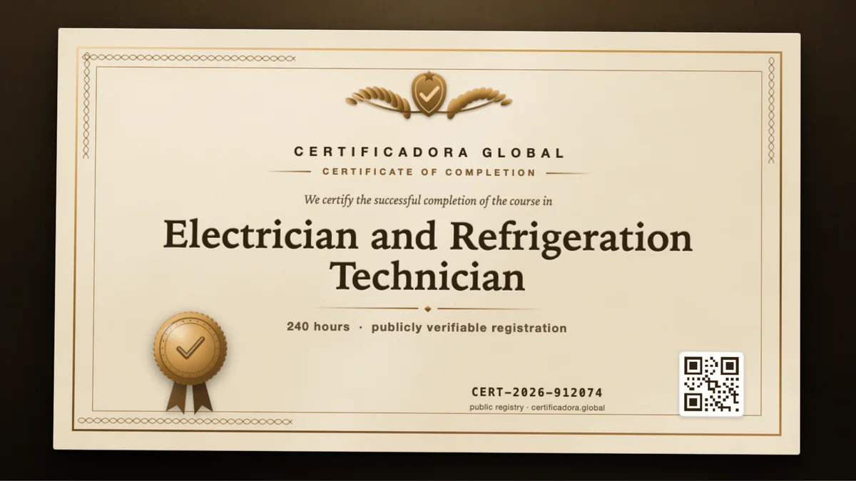 Cover of the Electrician and Refrigeration Technician course