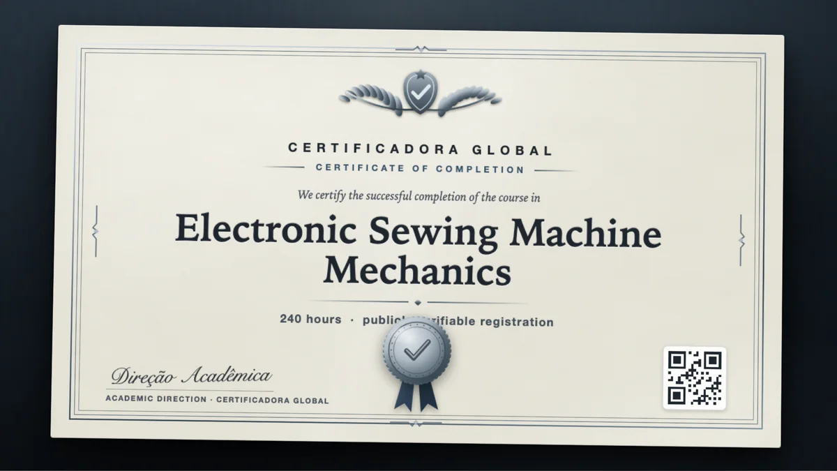 Cover of the Electronic Sewing Machine Mechanics course