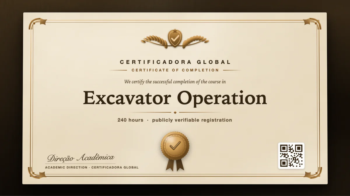 Cover of the Excavator Operation course