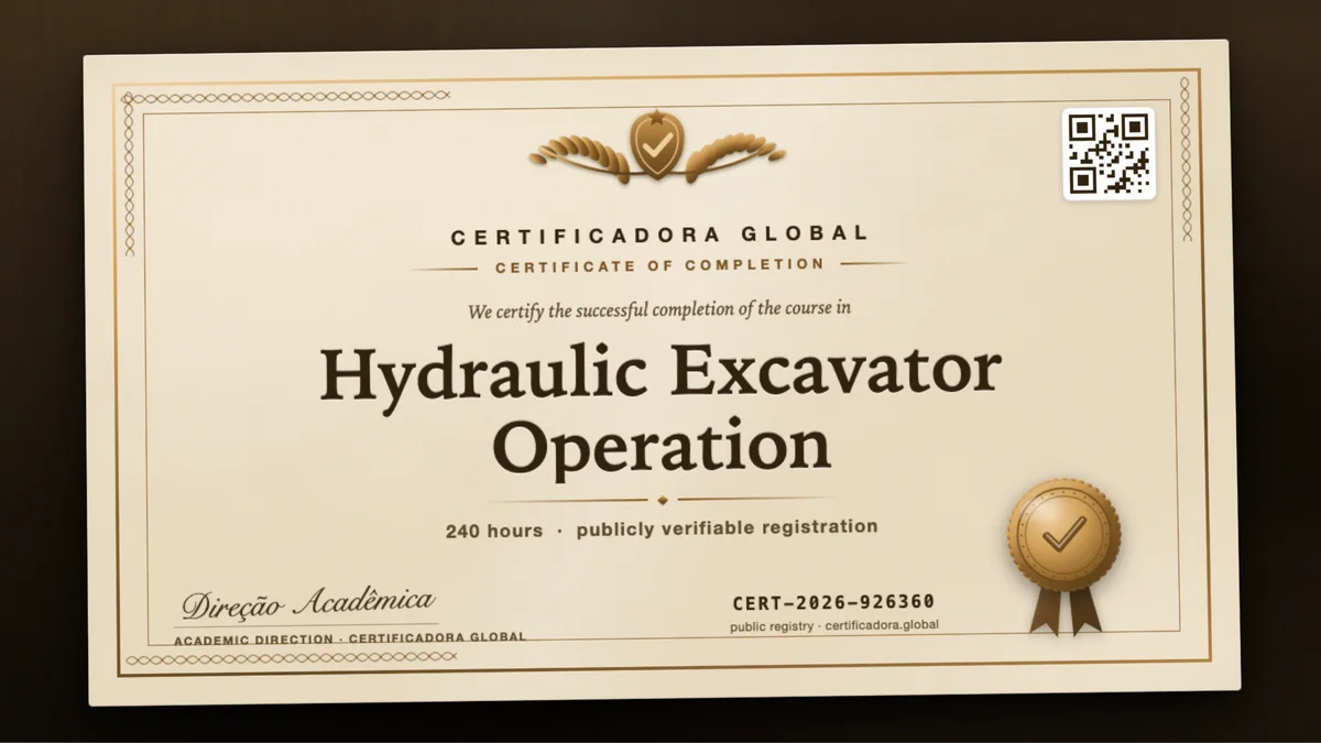 Cover of the Hydraulic Excavator Operation course